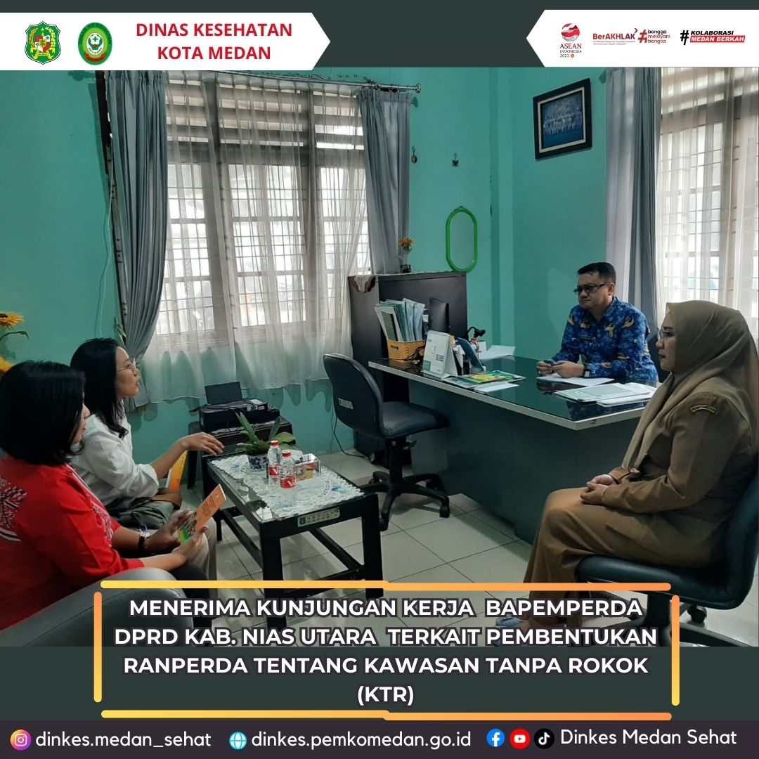 Menerima Kunjungan Kerja BAPEMPERDA DPRD KAb. Nias Utara Terkait Pembentukan RANPERDA Tentang Kawasan Tanpa Rokok (KTR)