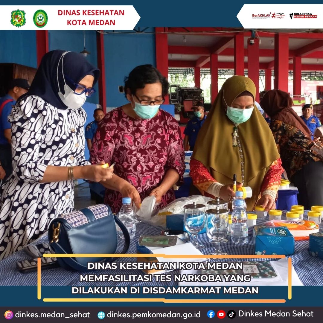 Dinas Kesehatan Kota Medan Memfasilitasi Tes Narkoba Yang Dilakukan di Disdamkarmat Medan