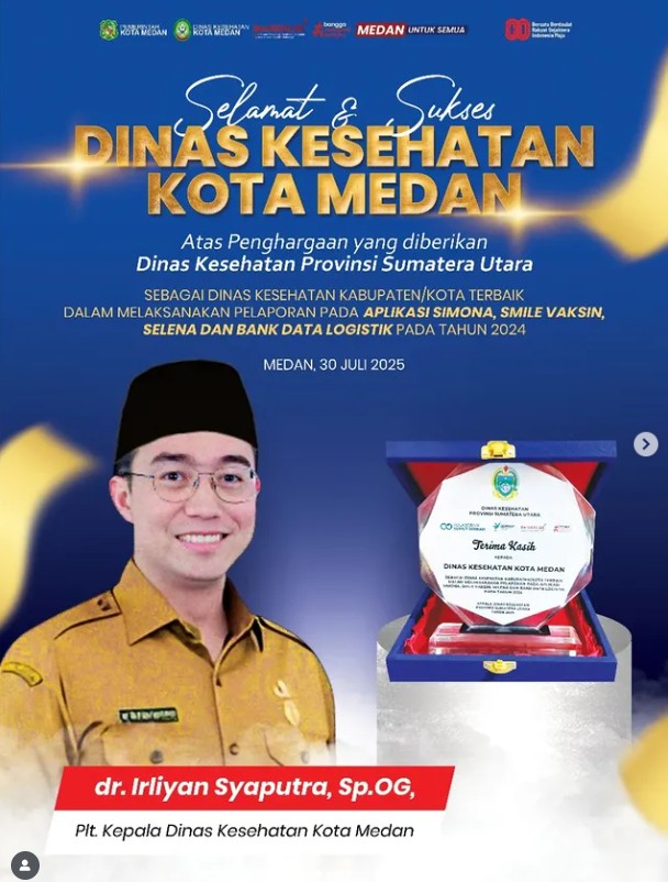 Dinas Kesehatan Kota Medan meraih penghargaan dari Dinas Kesehatan Provinsi Sumatera Utara
