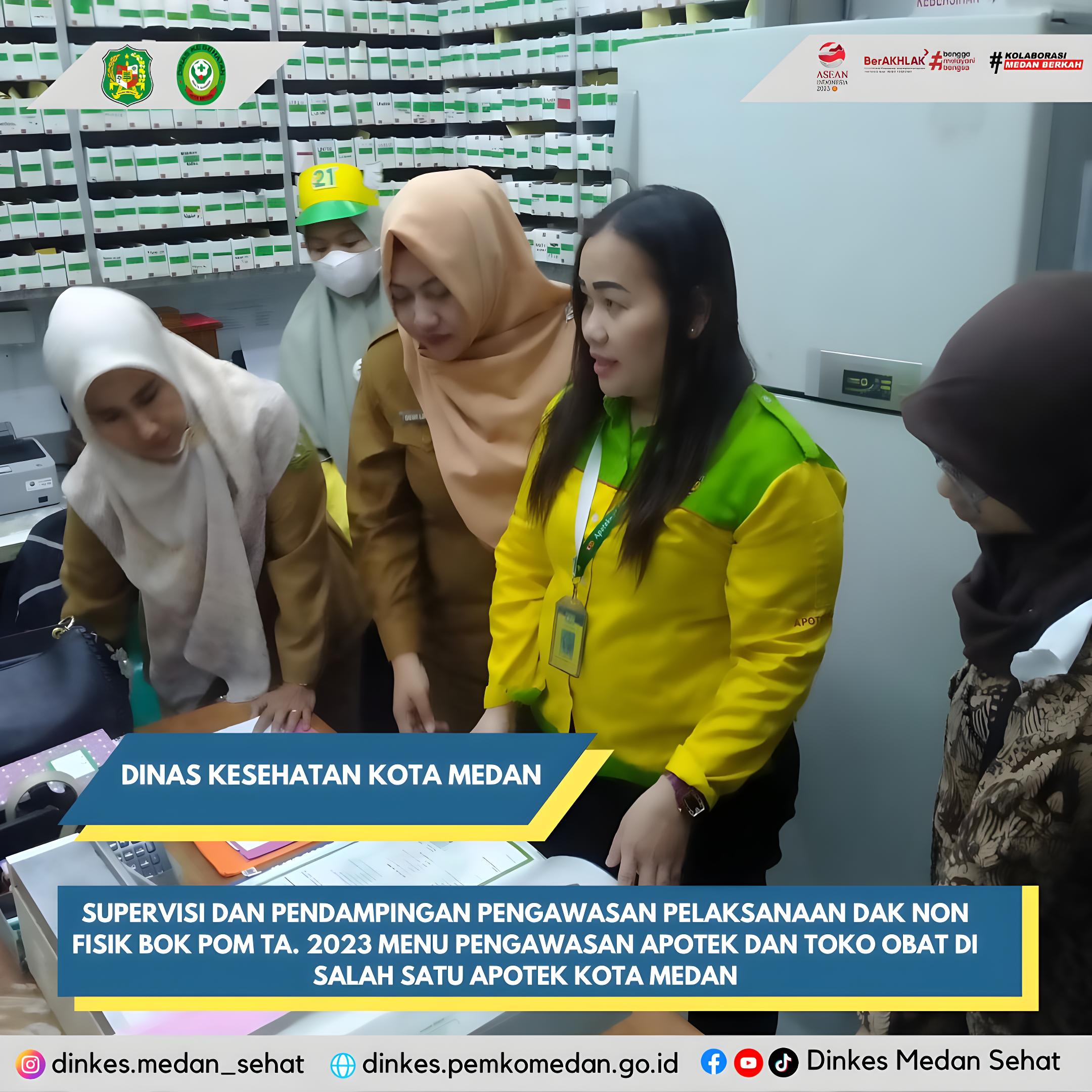 Supervisi dan Pendampingan Pengawasan Pelaksanaan DAK Non Fisik BOK POM TA. 2023 Menu Pengawasan Apotek dan Toko Obat di Salah Satu Apotek Kota Medan